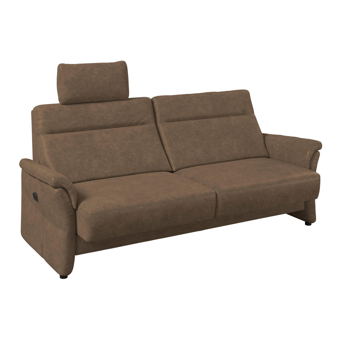 3,5-SITZER - Schwarz/Braun, Konventionell, Kunststoff/Textil (205/98/91cm) - Elegando