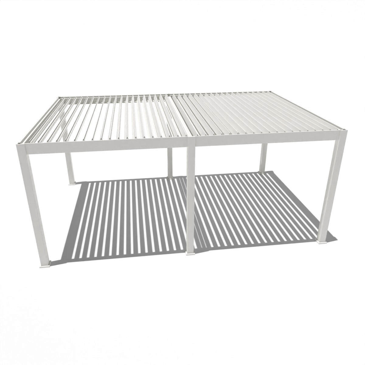 PERGOLA 600/255/400 cm Aluminium  - Weiß, Basics, Metall (600/255/400cm) - Gardenson