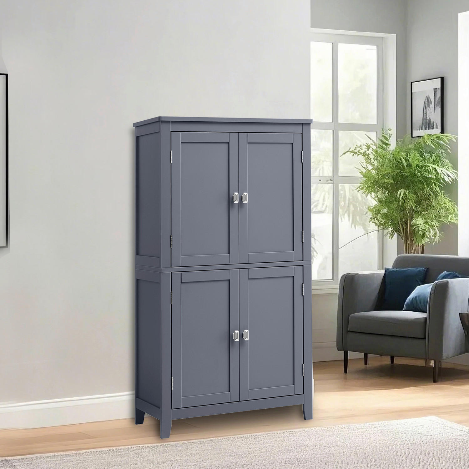 MIDISCHRANK 60/110/30 cm  - Goldfarben/Grau, MODERN, Holzwerkstoff/Metall (60/110/30cm) - MID.YOU
