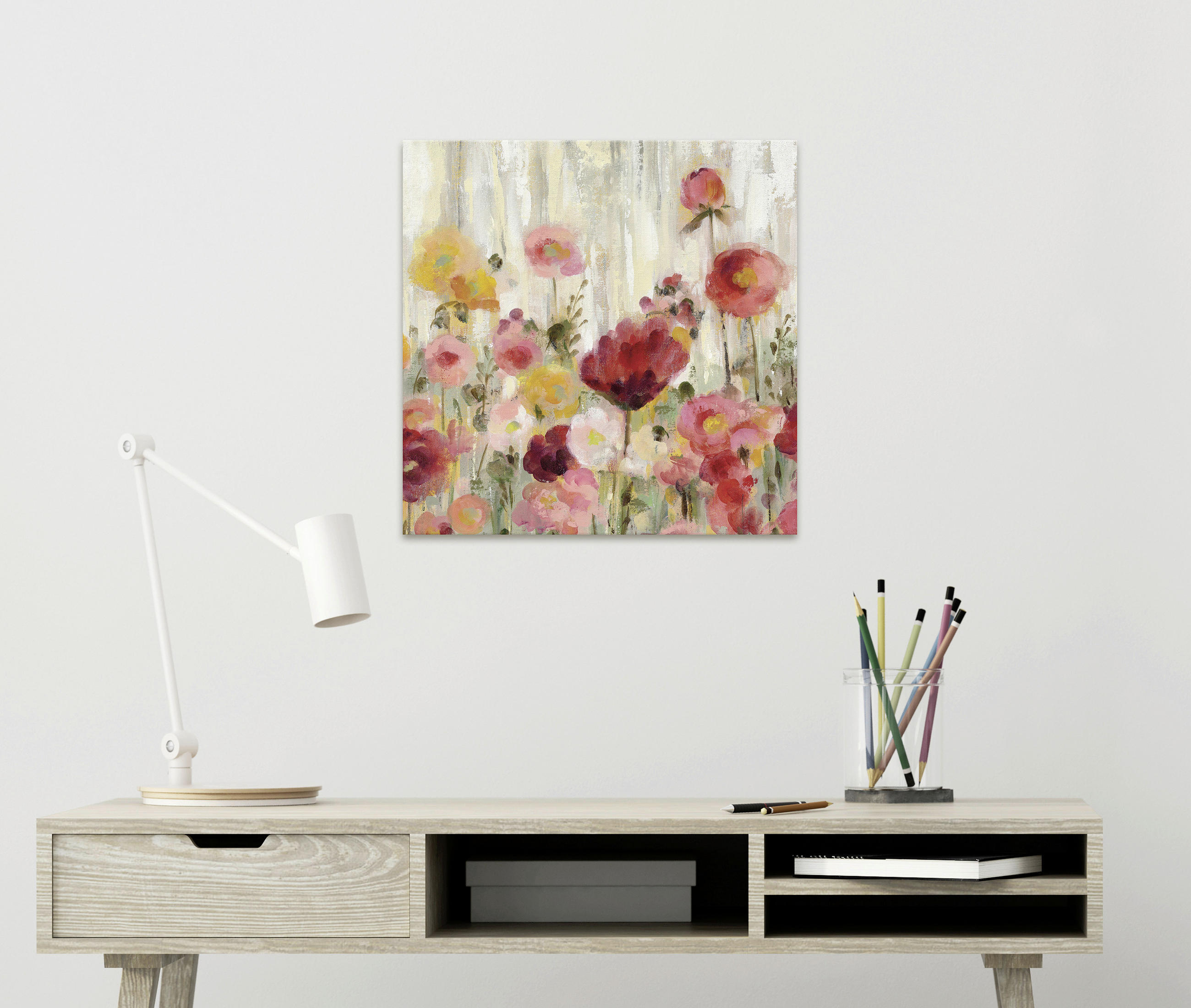LEINWANDBILD Blumen 55/55 cm  - Multicolor, Natur, Holz/Papier (55/55cm) - Euroart