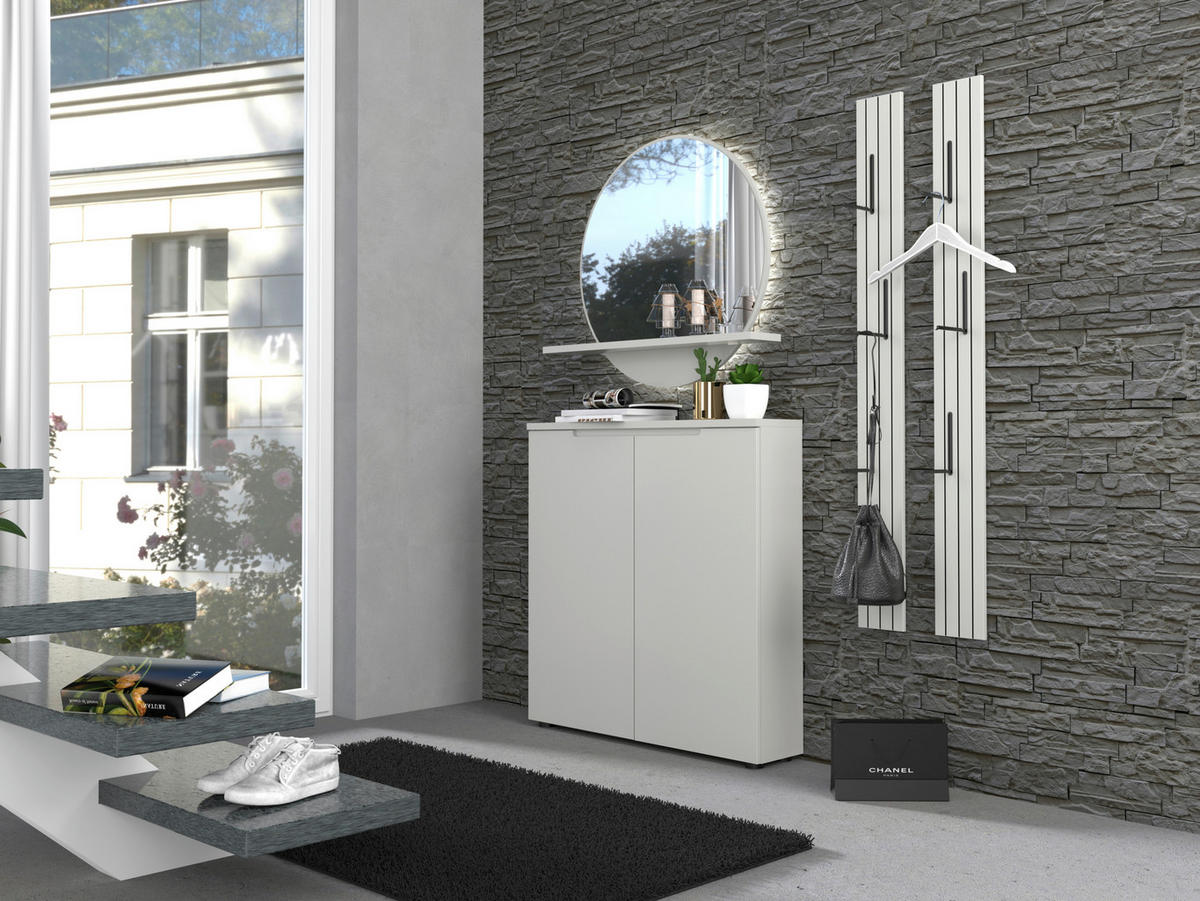 SCHUHSCHRANK Grau  - Schwarz/Grau, Design, Holzwerkstoff (97/100/22cm) - Xora