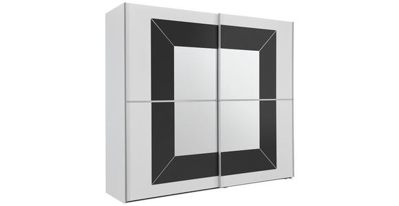 SCHWEBETÜRENSCHRANK in Grau, Weiß - Alufarben/Weiß, KONVENTIONELL, Glas/Holzwerkstoff (251/223/68cm) - Cantus