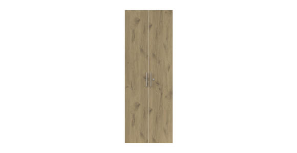 TÜRENSET 75,5/206,6/1,6 cm - Eichefarben/Silberfarben, KONVENTIONELL, Holzwerkstoff/Metall (75,5/206,6/1,6cm) - Voleo