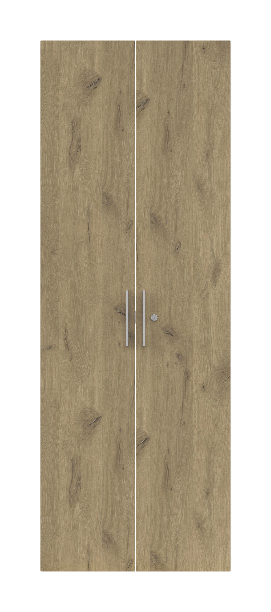 SET VRAT - srebrne barve/barve hrasta, Konvencionalno, kovina/leseni material (75,5/206,6/1,6cm) - Voleo