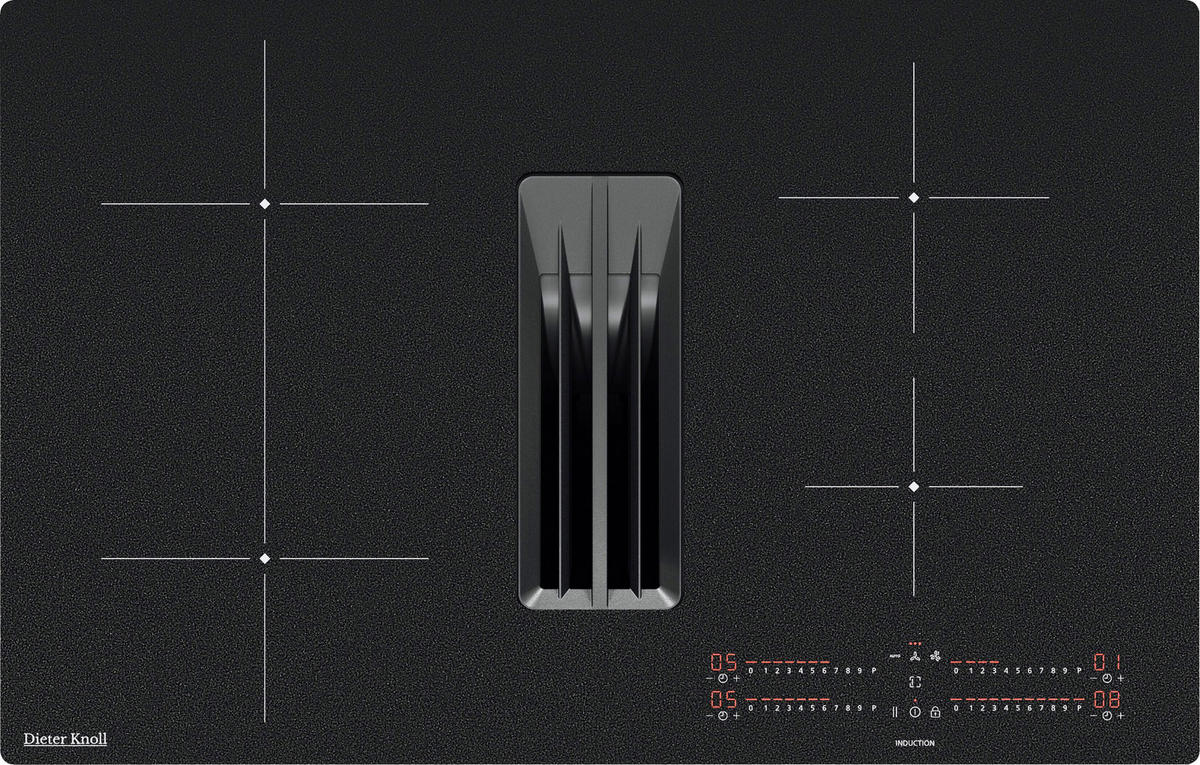 KOCHFELD-DUNSTABZUG-KOMBI DKEX8050IM  - Schwarz, Basics, Glas/Metall (80/23/51cm) - Dieter Knoll