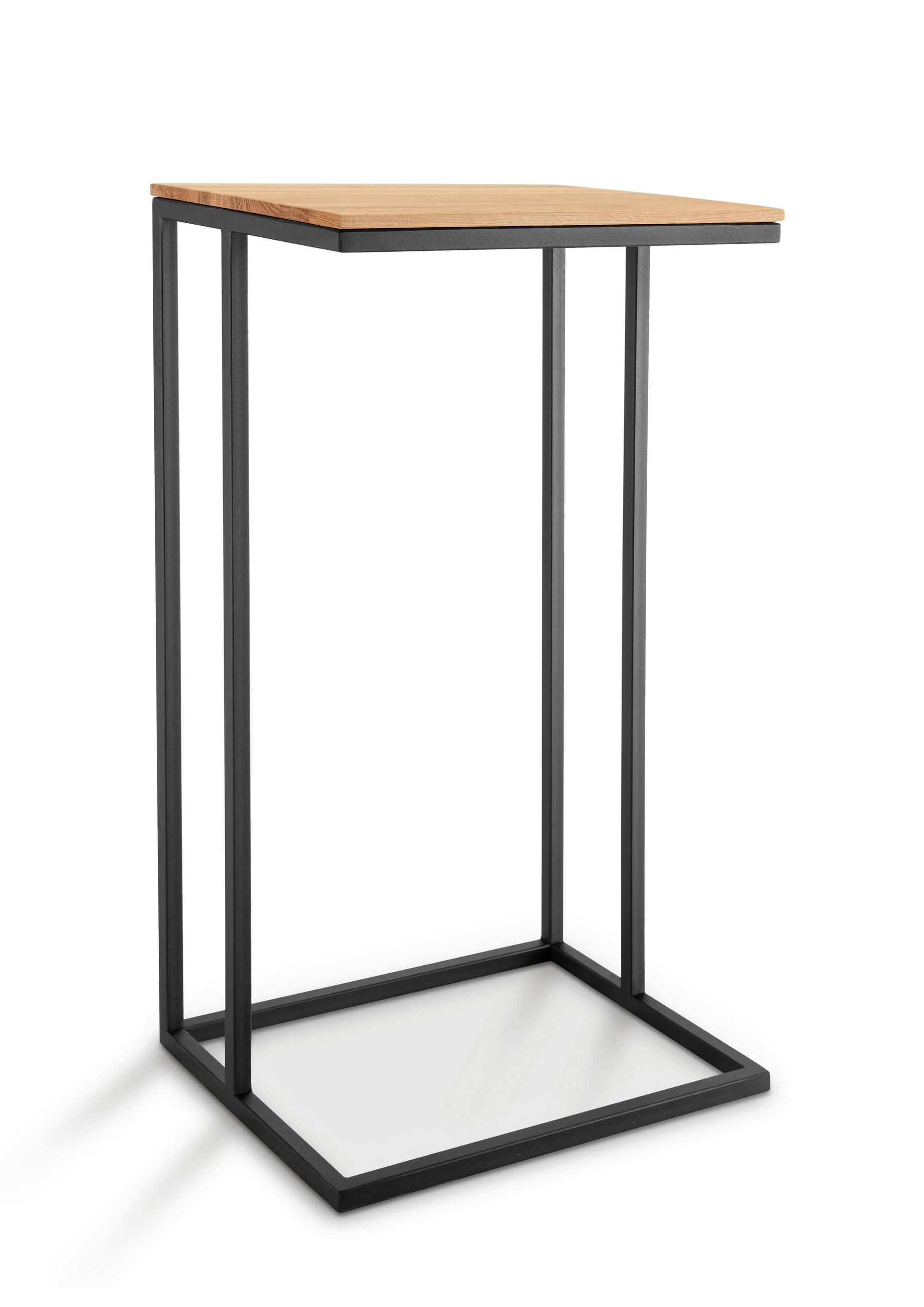 BEISTELLTISCH 40/30/70 cm Asteiche massiv Schwarz, Eichefarben rechteckig  - Eichefarben/Schwarz, Design, Holz/Metall (40/30/70cm) - Linea Natura