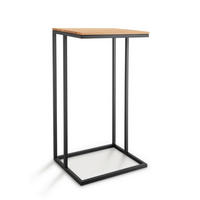 BEISTELLTISCH 40/30/70 cm Asteiche massiv Schwarz, Eichefarben rechteckig  - Eichefarben/Schwarz, Design, Holz/Metall (40/30/70cm) - Linea Natura