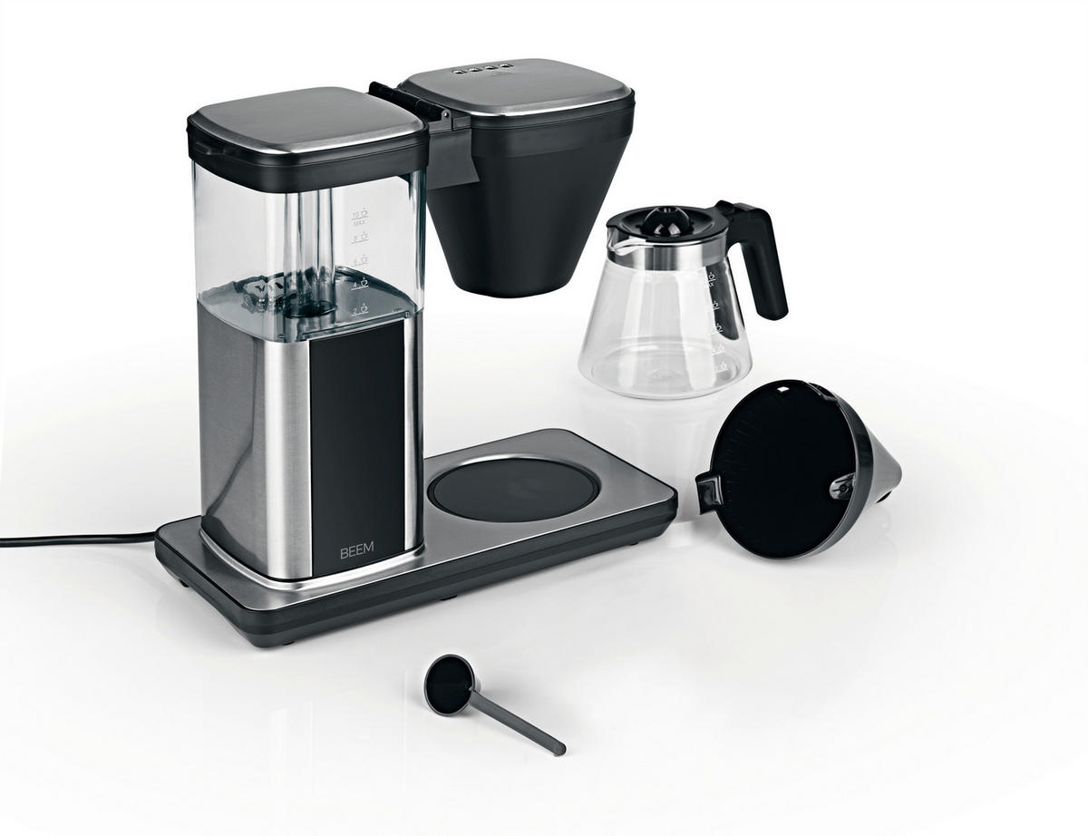 FILTERKAFFEEMASCHINE  - Edelstahlfarben/Schwarz, Trend, Glas/Kunststoff (40/21/40cm) - Beem