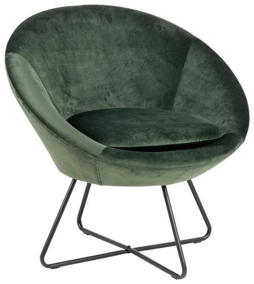 SESSEL in Velours Dunkelgrün  - Dunkelgrün/Schwarz, Trend, Textil/Metall (82,0/79,0/72,5cm) - Livetastic