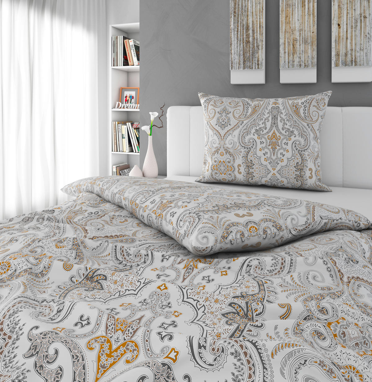 ÁGYNEMŰHUZAT-GARNITÚRA 140/200 cm  - szürke, Konventionell, textil (140/200cm) - Esposa