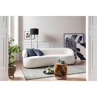 3-SITZER-SOFA Bouclé Weiß  - Schwarz/Weiß, MODERN, Kunststoff/Textil (220/70/93cm) - Livetastic