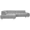 ECKSOFA Hellgrau Webstoff  - Silberfarben/Hellgrau, Design, Textil/Metall (201/295cm) - Hom`in