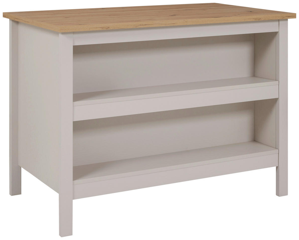 KÜCHENINSEL 124/91,5/75 cm  in Kaschmir, Eiche Artisan  - Kaschmir/Silberfarben, ROMANTIK / LANDHAUS, Holzwerkstoff/Metall (124/91,5/75cm) - home24