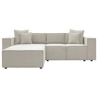 ECKSOFA  Creme Chenille  - Creme/Schwarz, MODERN, Kunststoff/Textil (180/265cm) - Milino