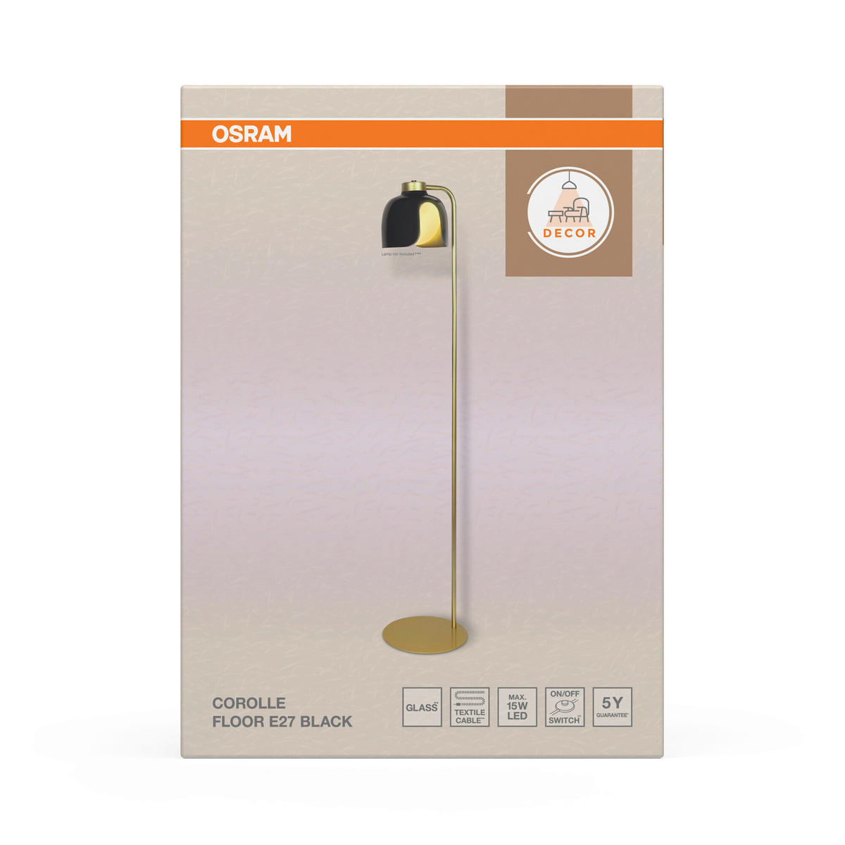 STEHLEUCHTE 27/141 cm    - Schwarz, Basics, Glas/Metall (27/141cm) - Osram