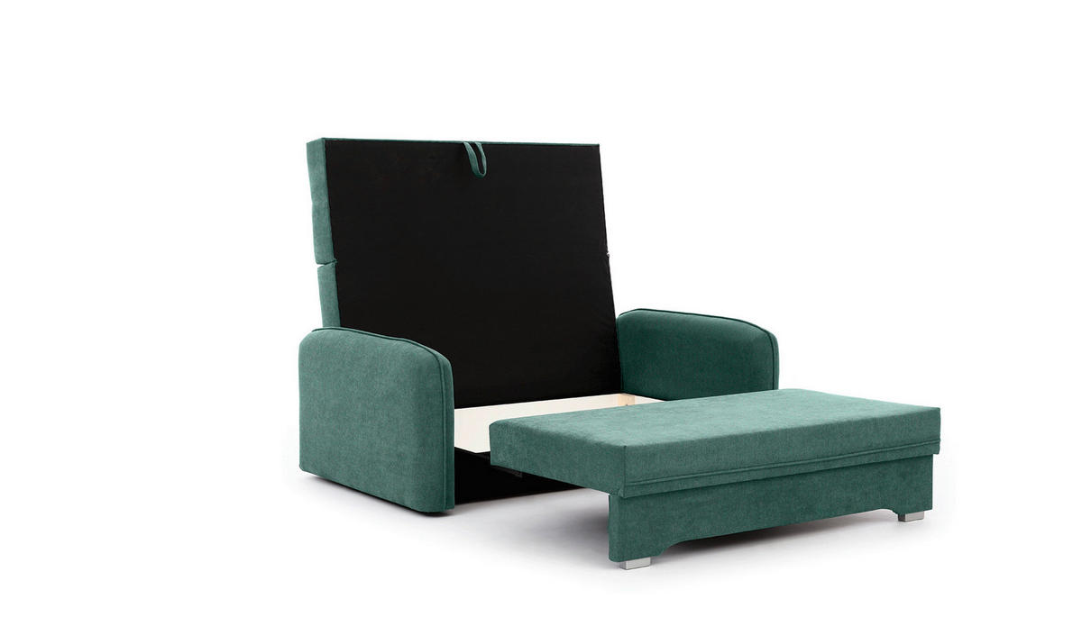 SCHLAFSOFA in Chenille Mintgrün  - Silberfarben/Mintgrün, Design, Kunststoff/Textil (155/105/75cm) - MID.YOU