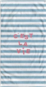 STRANDTÖRÖLKÖZŐ 90/180 cm kék, krémszínű  - krémszínű/kék, Trend, textil (90/180cm) - Esposa