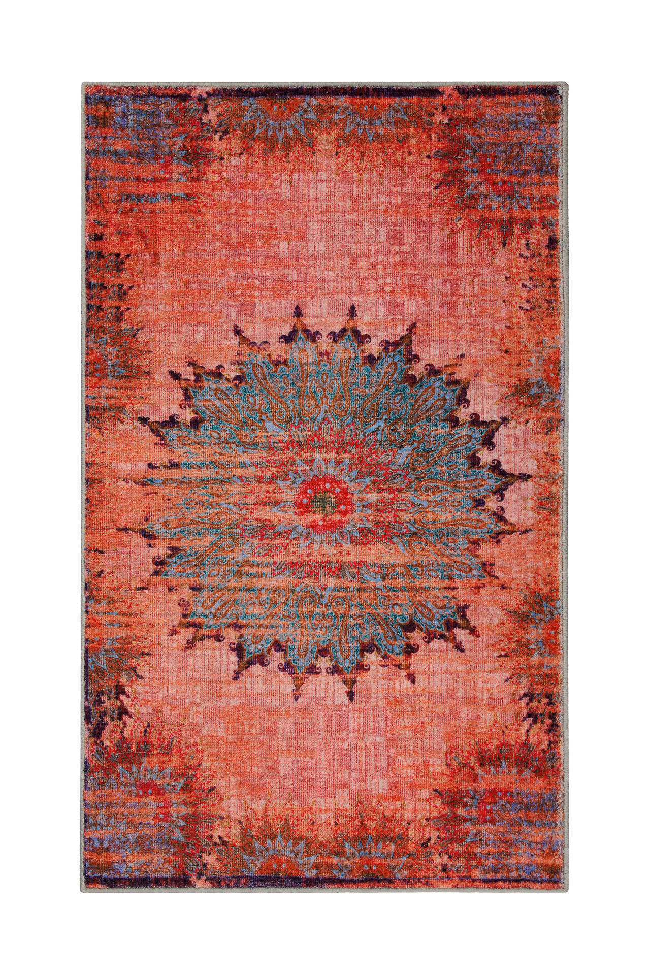 BADTEPPICH Blau, Rot 80/150 cm  - Blau/Rot, Basics, Kunststoff/Textil (80/150cm) - WECON HOME