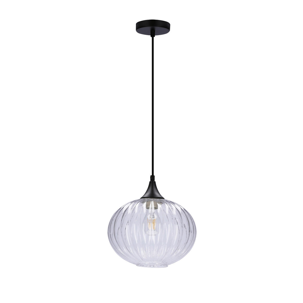 PENDELLAMPA Exeter 24/24/90 cm  - svart, Design, metall/glas (24/24/90cm)