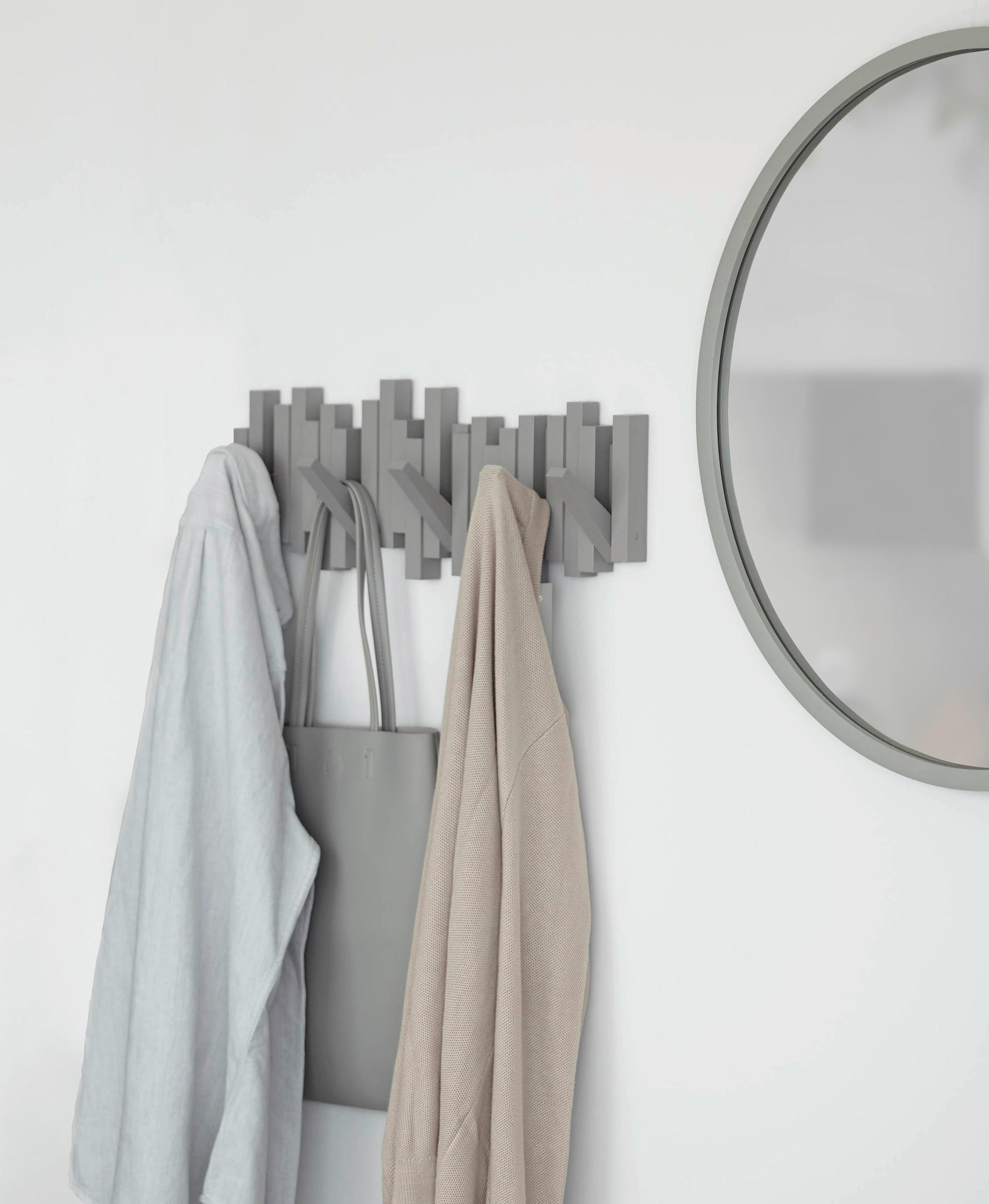 VJEŠALICA ZIDNA  siva  plastika  - siva, Basics, plastika (18/3/49cm) - Umbra
