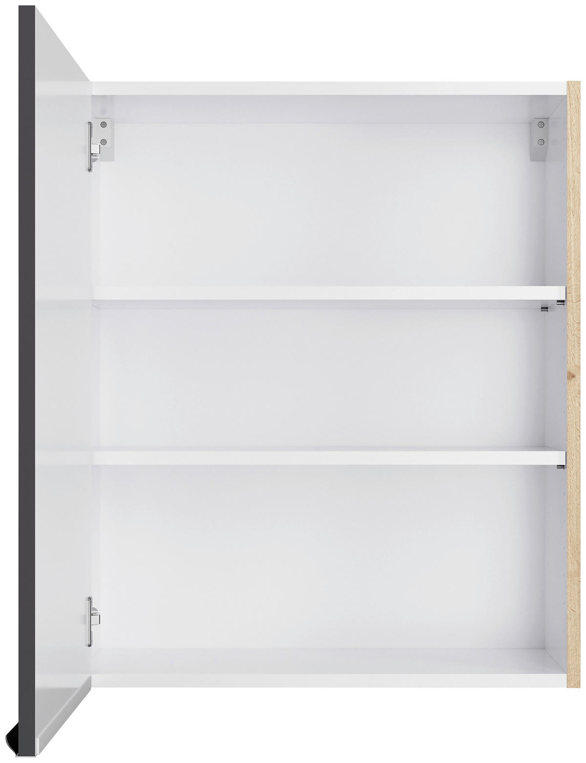 ECKKÜCHE 270/200 cm  in Anthrazit, Eichefarben  - Edelstahlfarben/Eichefarben, Basics, Holzwerkstoff/Metall (270/200cm) - Optifit