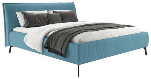 POLSTERBETT 180/200 cm  in Petrol  - Petrol/Schwarz, Design, Textil/Metall (180/200cm) - Lomoco