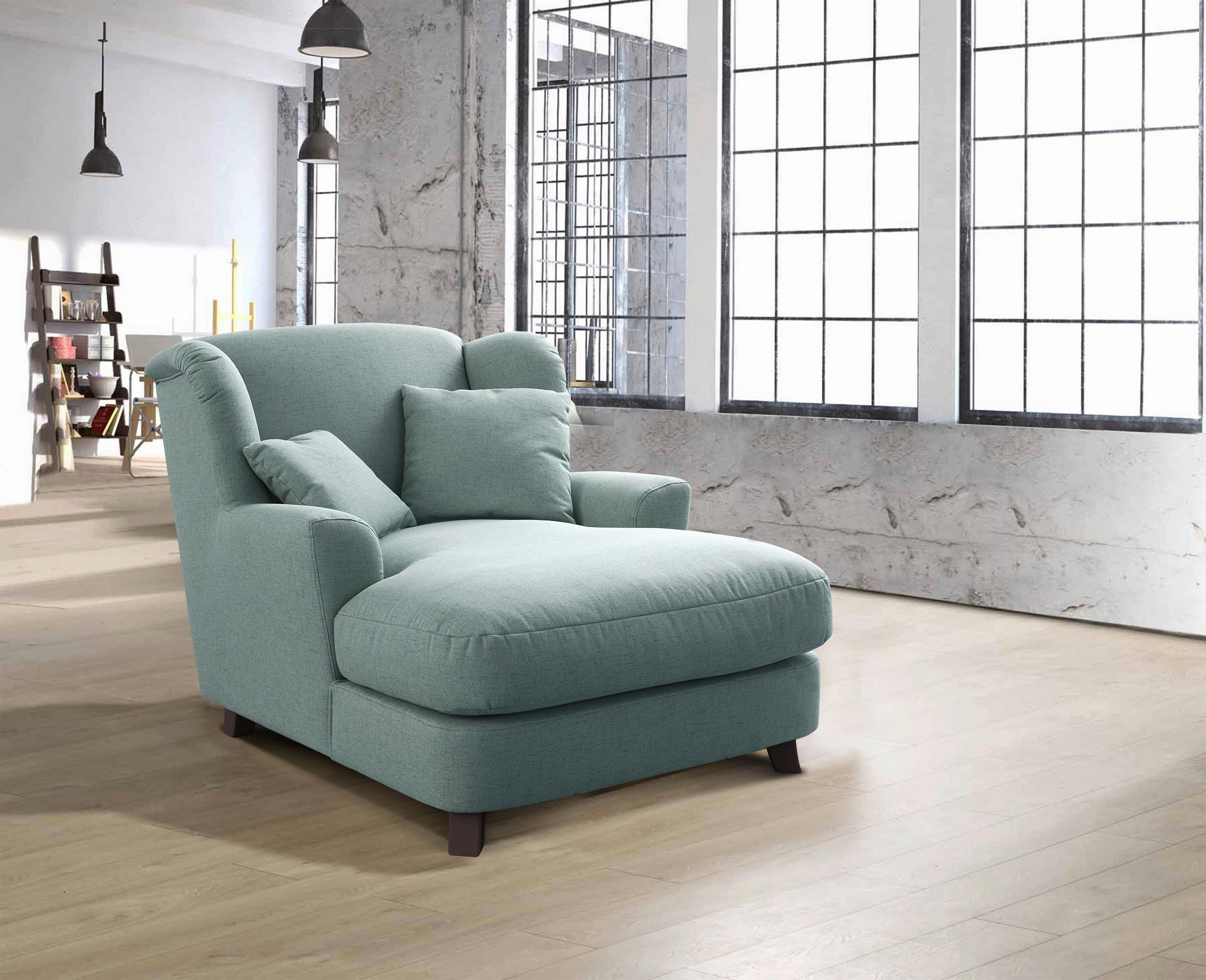 XXL-SESSEL - Blau/Dunkelbraun, MODERN, Textil (109/104/145cm) - Sit & More