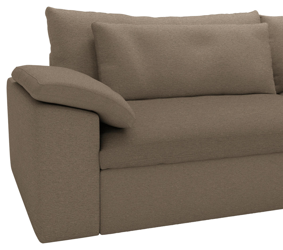 ECKSOFA Flachgewebe Dunkelbraun  - Dunkelbraun/Schwarz, Modern, Kunststoff/Textil (306/198cm) - Carryhome