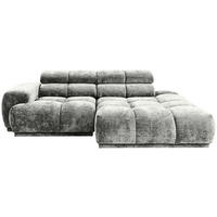 ECKSOFA 239/150 cm  in Flachgewebe Grau Rücken echt, Kopfteilverstellung  239/150 cm  - Grau, MODERN, Textil (239/150cm) - MID.YOU