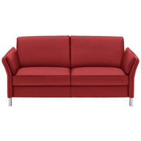 2,5-SITZER in Echtleder Rot  - Rot/Alufarben, Design, Leder/Metall (164cm) - Dieter Knoll