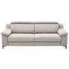 3-SITZER-SOFA in Chenille Ecru  - Ecru/Schwarz, Design, Textil/Metall (230/104/104cm) - Valdera