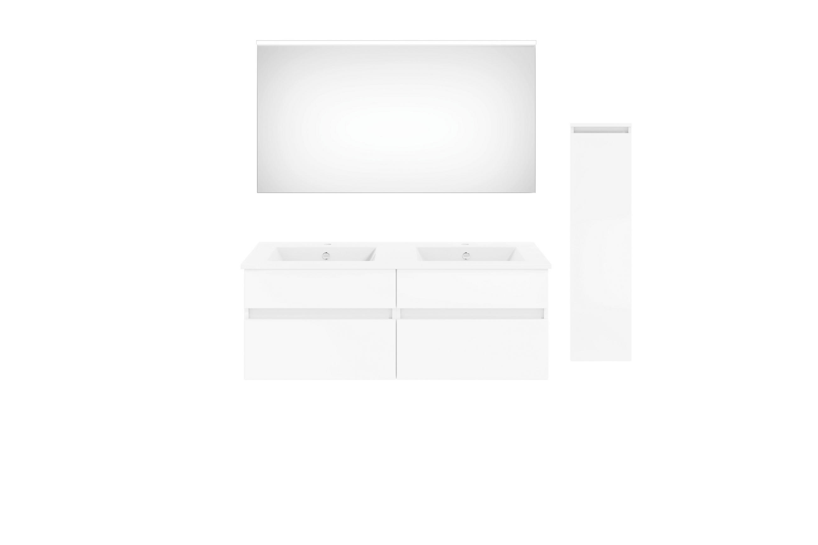 BADEZIMMER  in 150 cm  - Weiß Hochglanz/Weiß, KONVENTIONELL, Keramik/Holzwerkstoff (150cm) - Puris