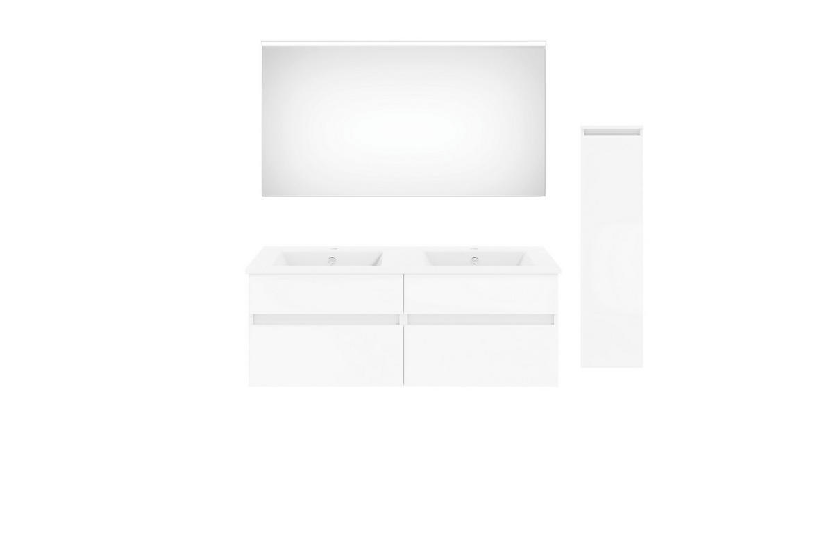 BADEZIMMER  in 150 cm  - Weiß Hochglanz/Weiß, KONVENTIONELL, Keramik/Holzwerkstoff (150cm) - Puris