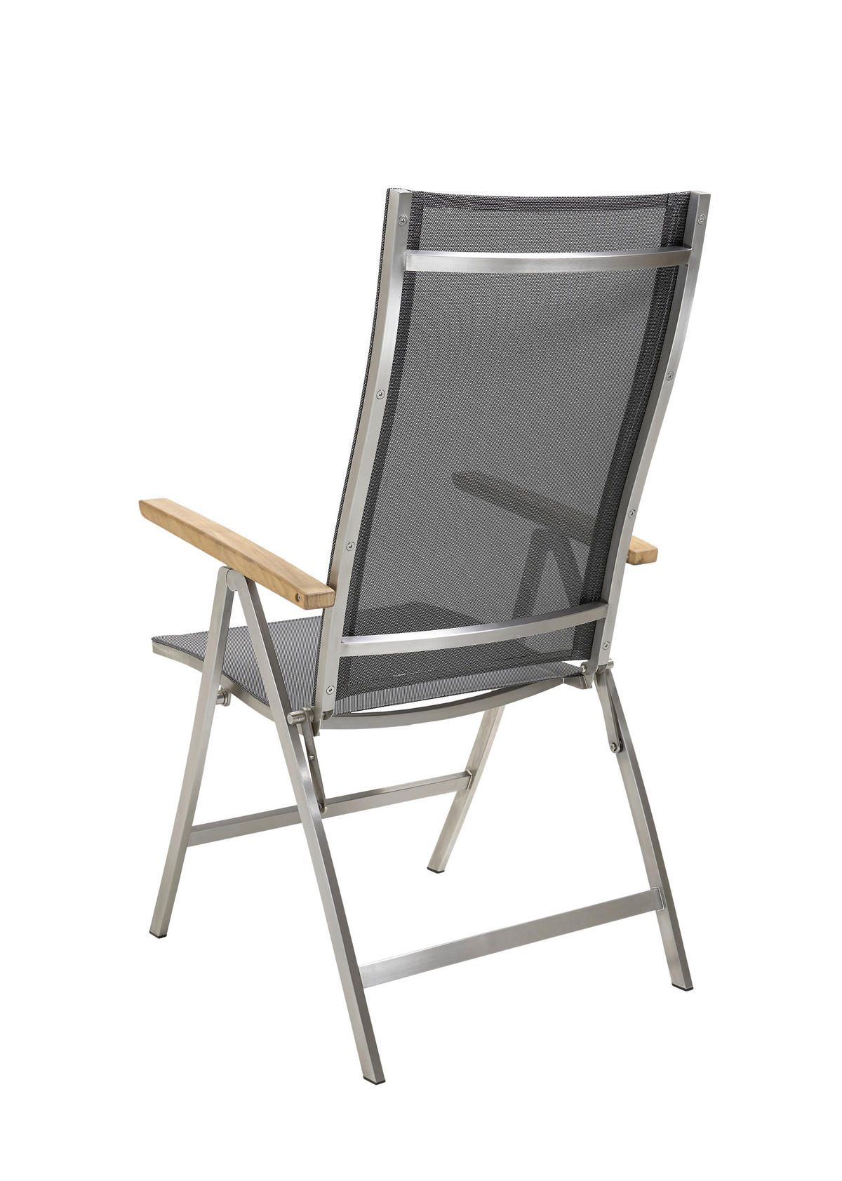 GARTENSTUHL Edelstahl Grau, Edelstahlfarben  - Edelstahlfarben/Grau, Basics, Holz/Textil (60/112/73cm)