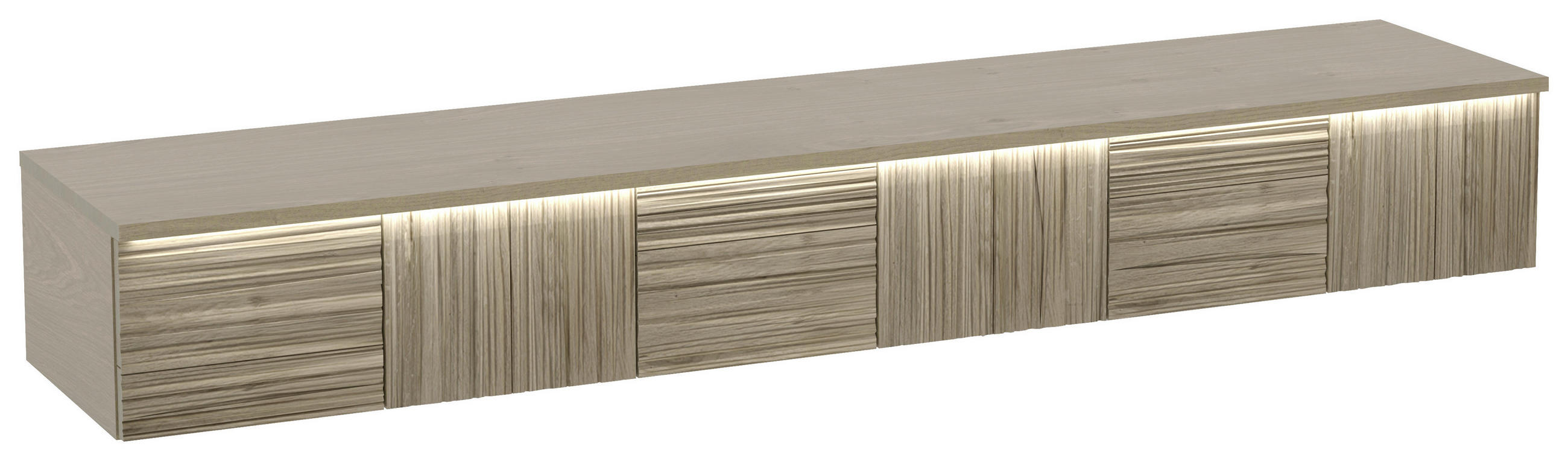 ZÁVESNÁ NÍZKA KOMODA, divoký dub, divoký dub, 192/26/43 cm - divoký dub, Design, drevo (192/26/43cm) - Voglauer