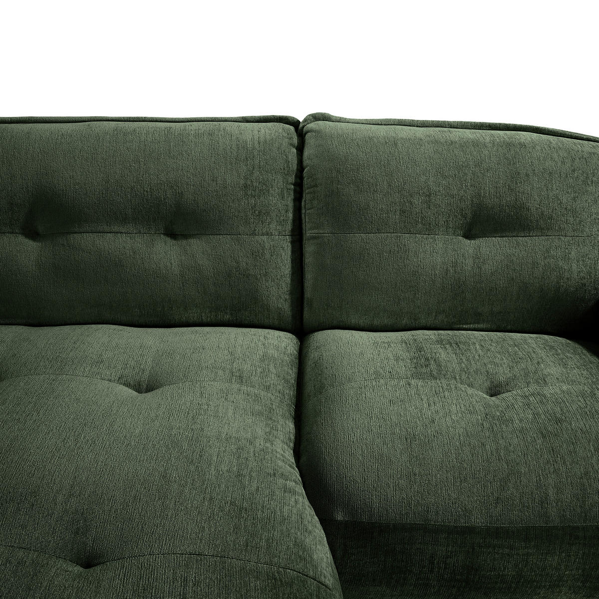 ECKSOFA in Chenille Dunkelgrün  184/269 cm  - Dunkelgrün/Schwarz, MODERN, Kunststoff/Textil (184/269cm) - Trendmanufaktur