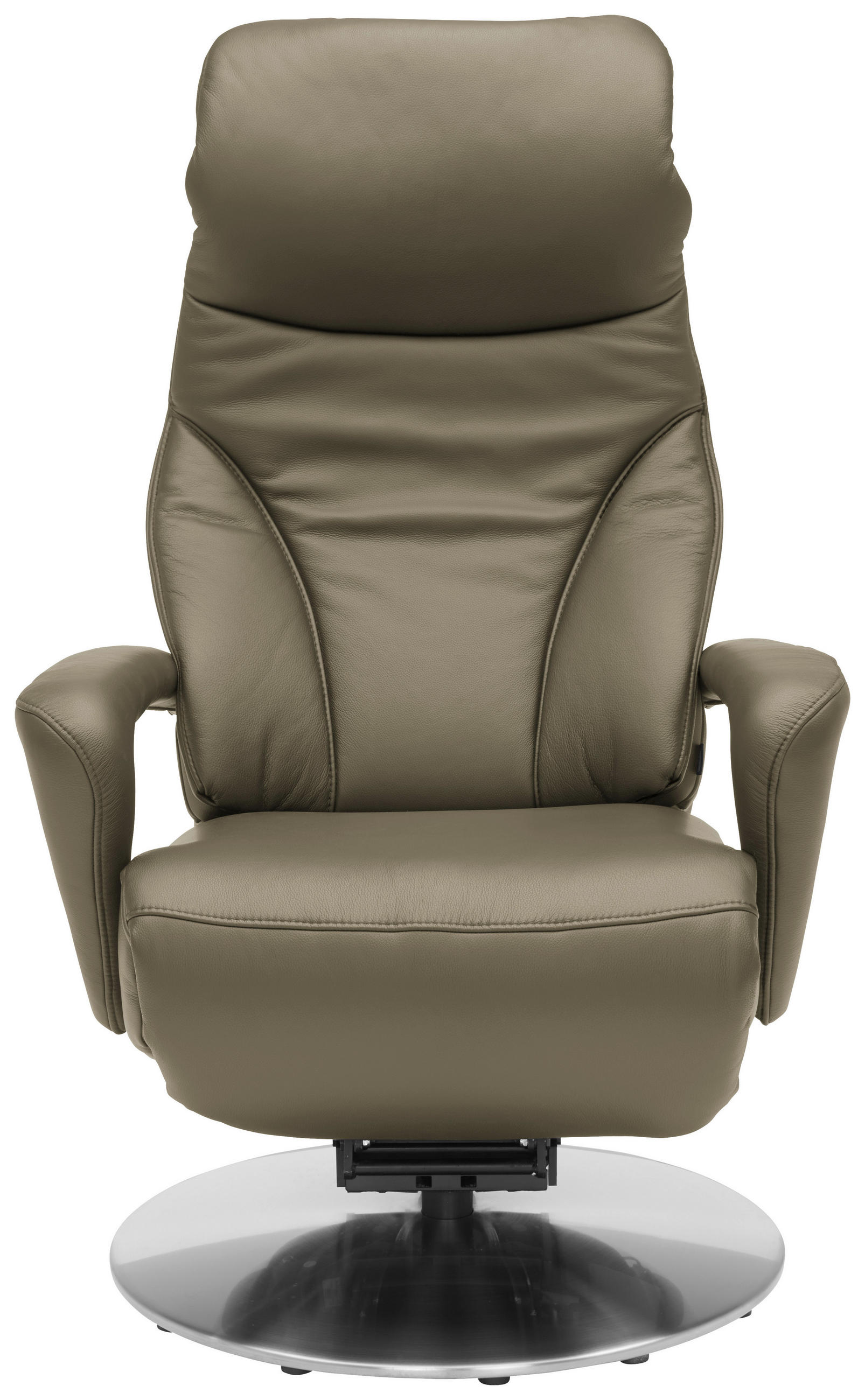RELAXSESSEL in Leder Olivgrün  - Edelstahlfarben/Olivgrün, Design, Leder/Metall (75/117/88cm) - Dieter Knoll