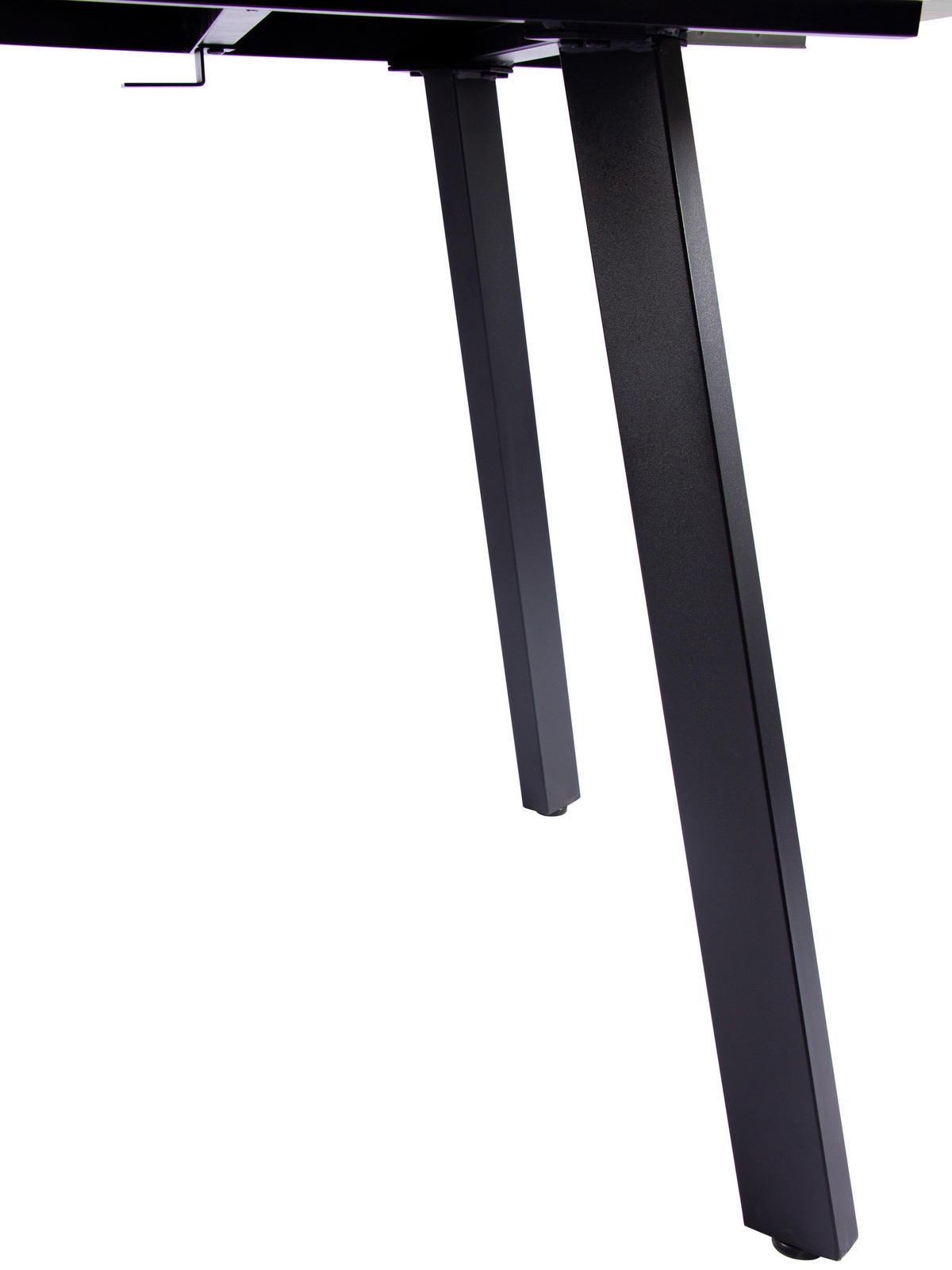 ESSTISCH 140/180/90/76 cm Nachbildung  Metall, Holzwerkstoff ausziehbar rechteckig Schwarz, Eiche Artisan  - Schwarz/Eiche Artisan, MODERN, Holzwerkstoff/Metall (140/180/90/76cm) - Livetastic