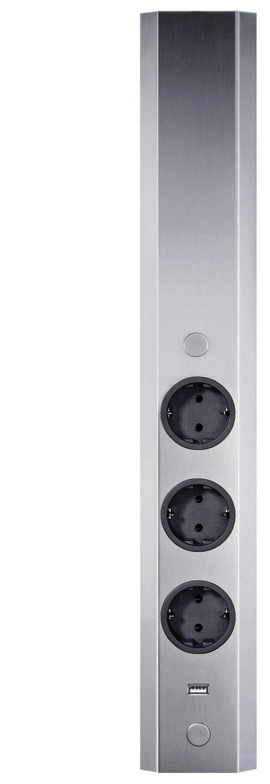 STECKDOSENELEMENT - Edelstahlfarben, Basics, Metall (8,1/46/4,5cm) - HKT