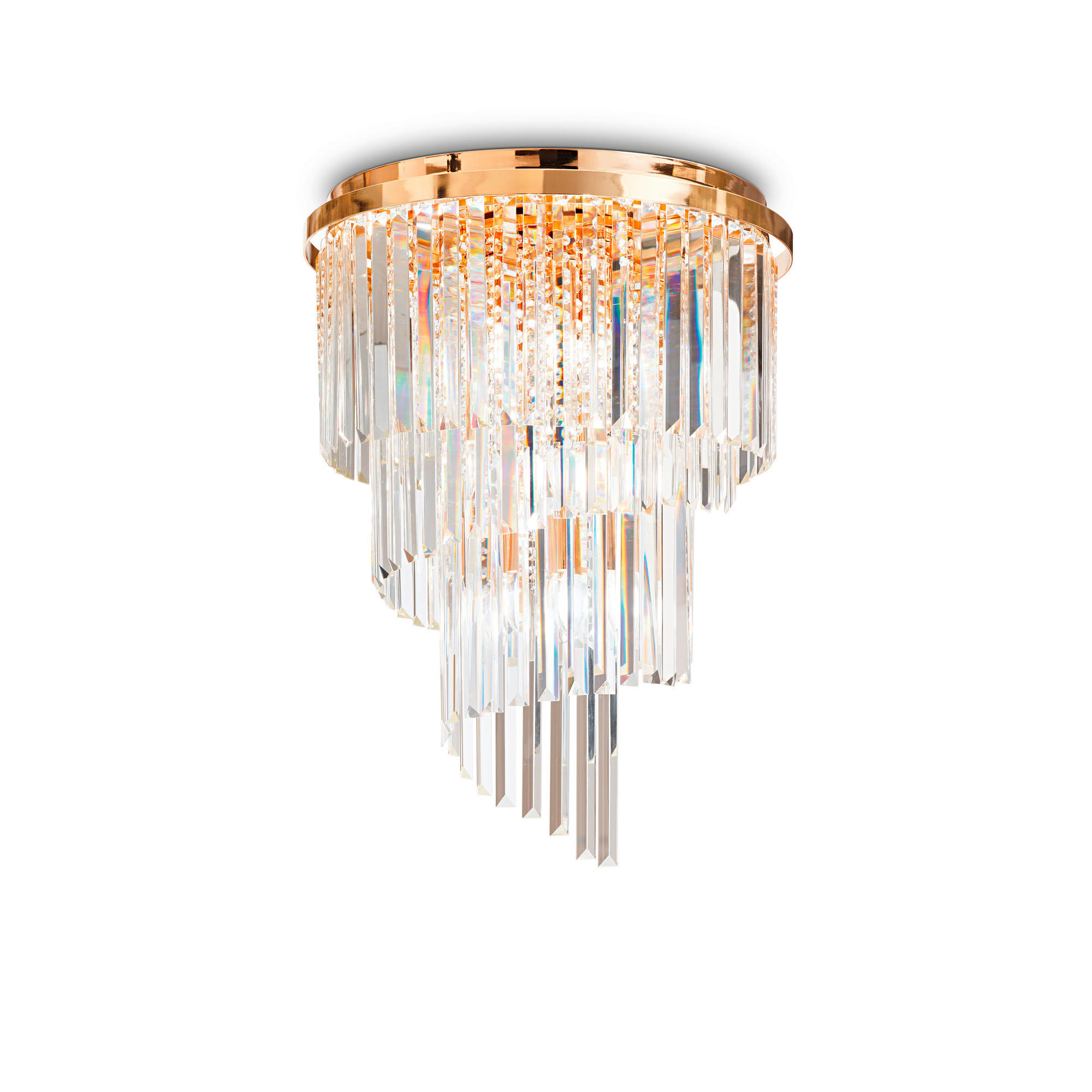 DECKENLEUCHTE  50/69 cm    - Transparent/Goldfarben, KONVENTIONELL, Glas/Metall (50/69cm) - Ideal Lux