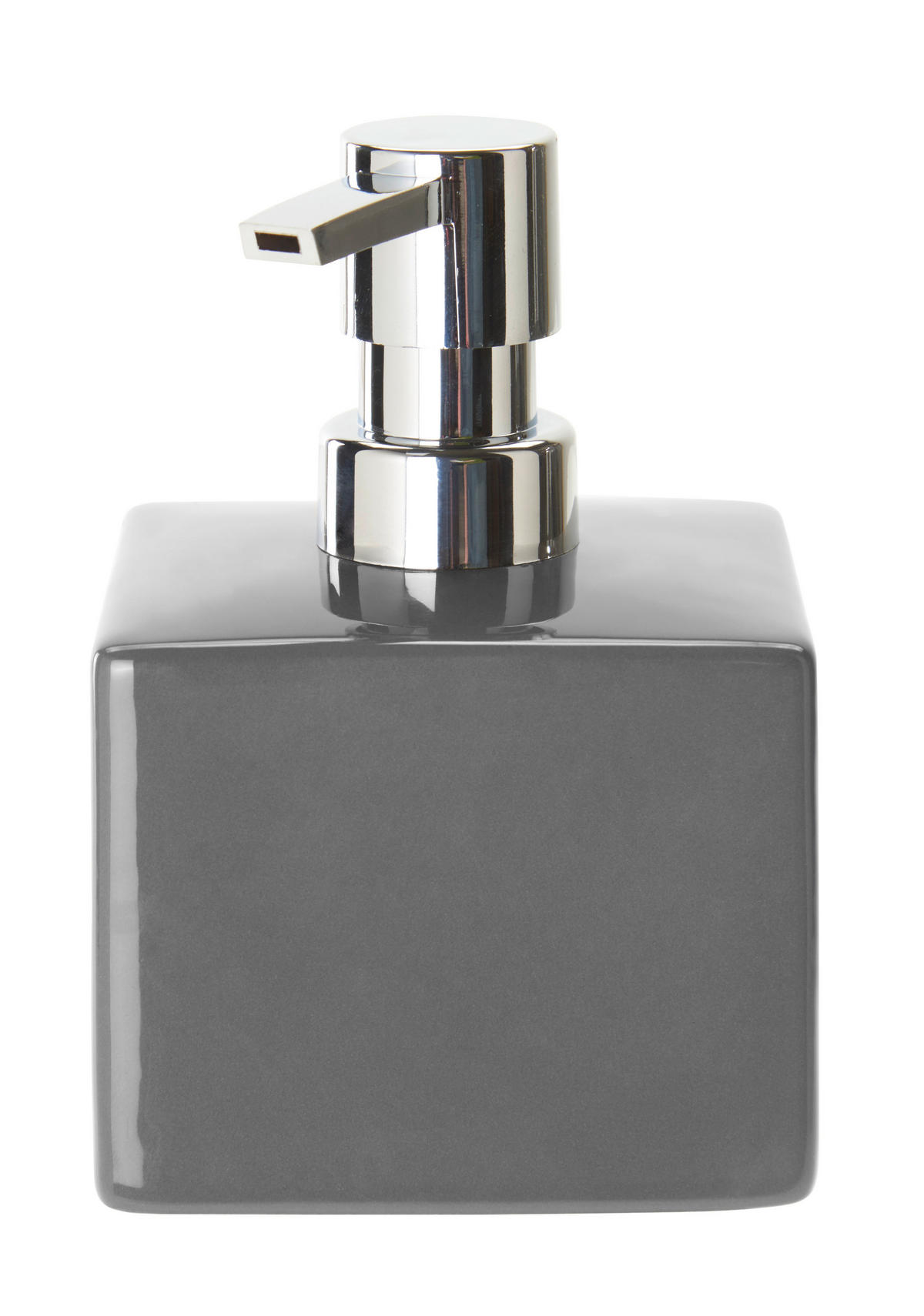 DÁVKOVAČ MÝDLA šedá, barvy chromu - šedá/barvy chromu, Basics, keramika (8,8/13/8,8cm) - Sadena