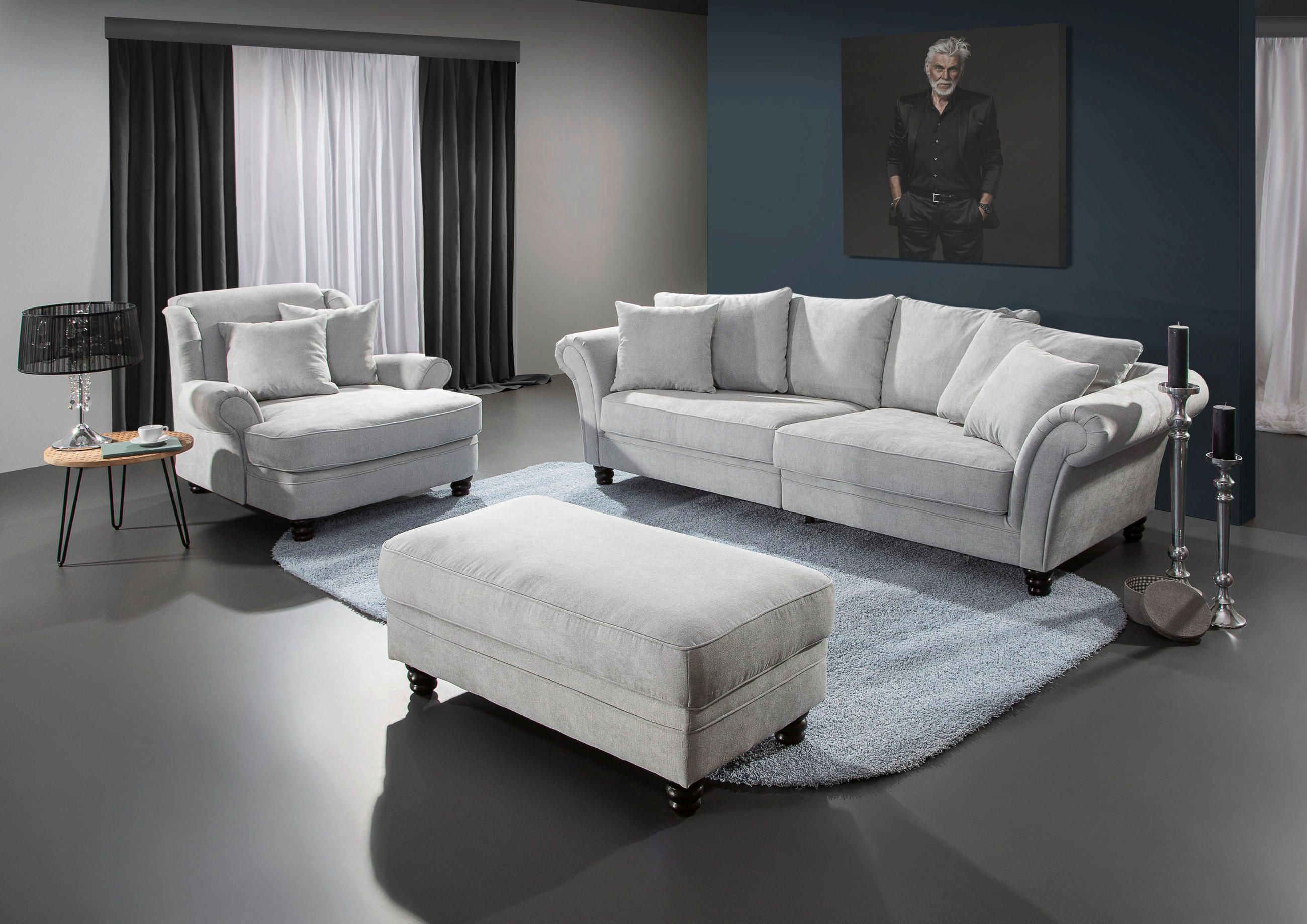 BIGSOFA Flachgewebe Rot  - Dunkelbraun/Rot, KONVENTIONELL, Holz/Textil (270/80/110cm) - Livetastic
