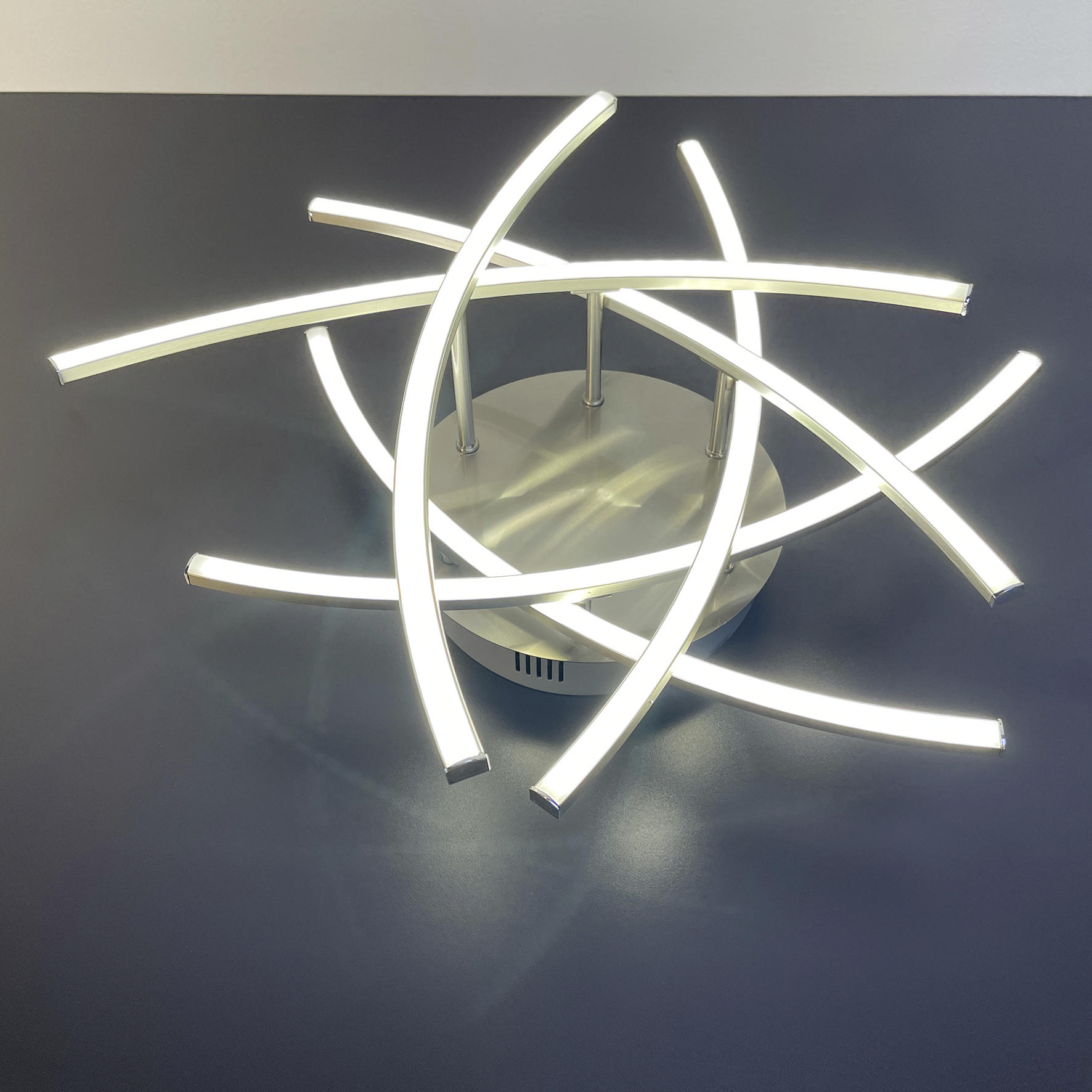 LED-DECKENLEUCHTE   50 cm   - Nickelfarben, Design, Metall (50cm) - Fischer & Honsel