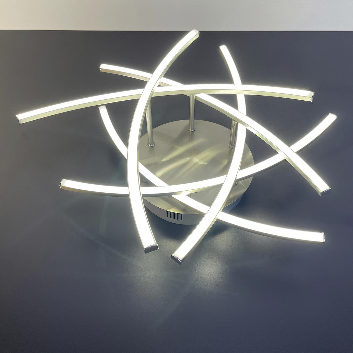 LED-DECKENLEUCHTE 50 cm  - Nickelfarben, Design, Metall (50cm) - Fischer & Honsel