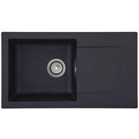 SPÜLE 1712DENVER78X44S  - Schwarz, Trend, Glas/Kunststoff (78/17/43,5cm) - Respekta