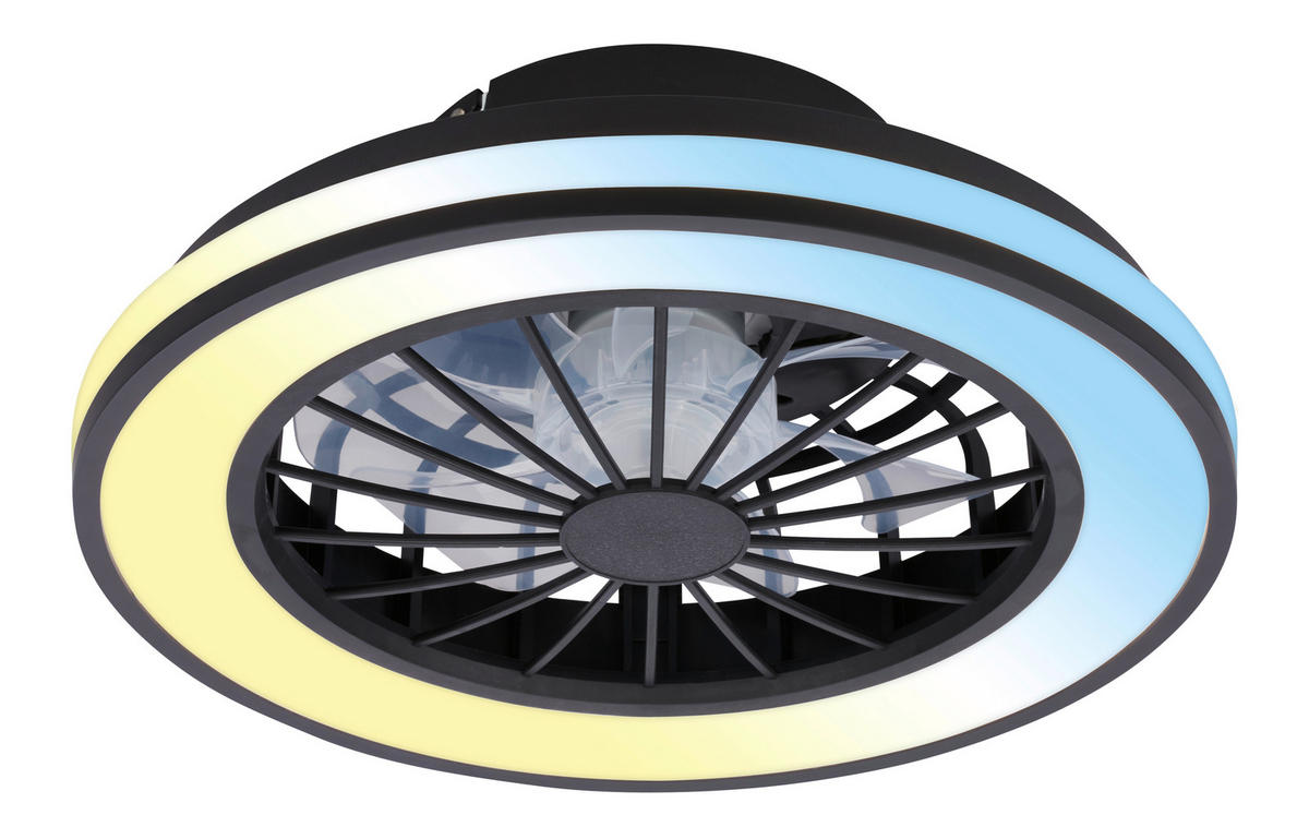 DECKENVENTILATOR 38/14 cm   - Schwarz/Weiß, Design, Kunststoff (38/14cm)