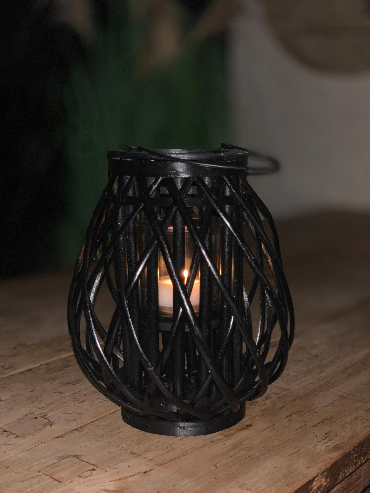 LATERNE - Schwarz, Trend, Holz (25/30cm)