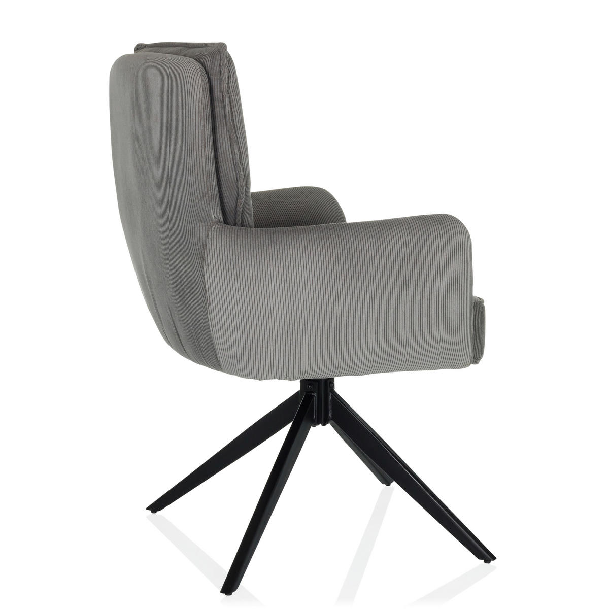ARMLEHNSTUHL  in Cord  - Schwarz/Grau, MODERN, Textil/Metall (58/94/60cm) - MID.YOU