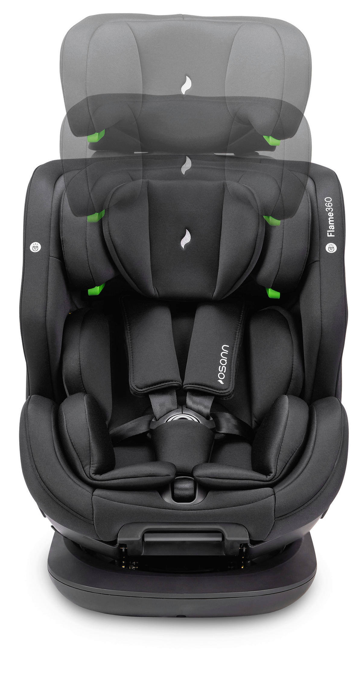 REBOARDER-KINDERSITZ FLAME360 ISOFIX  - Schwarz, Basics, Kunststoff/Textil (44/58/48cm) - Osann