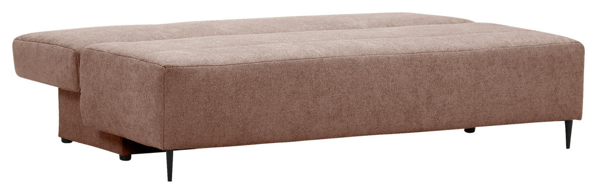 SCHLAFSOFA in Flachgewebe Hellbraun  - Hellbraun/Schwarz, KONVENTIONELL, Textil/Metall (197/75/100cm) - Carryhome
